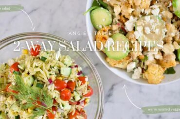 2-way HEALTHY Salad I Mediterranean style I vegetarian recipe I orzo salad I warm roasted veggie