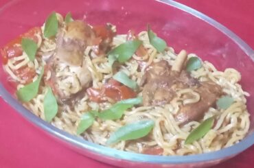 Chicken Fenugreek Leaf Noodles Bowl/Dinner Recipes/Noodles Recipes/Chicken Recipes/Maggi Recipe 1506