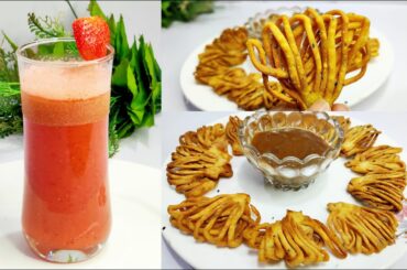 Snacks recipe | False juice | Evening Snacks Recipe | Strawberry Juice | Crispy snacks for guests