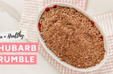 Healthy Rhubarb Crumble Recipe ( vegan, gluten free, no refined sugar)