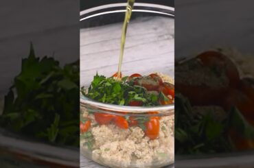 Eggplant Salad with Bulgur! Creative & Healthy. #foodchannel #saladrecipes #allrecipes #shortvideo