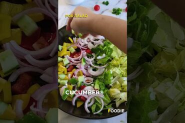 Healthy Lebanese Fattoush Salad | Fresh Homemade Pita Chips | Summer Salad Recipe #shorts #salad