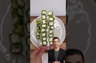 Feta Zuchinni Skewers| plant based recipe | healthy food #healthyfood #brunch #shorts