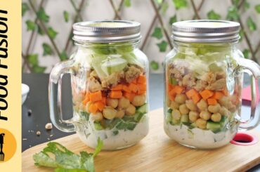 Protein Packed Creamy Chicken Salad in Mason Jar Recipe by Food Fusion