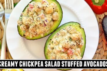 HEALTHY Stuffed Avocados with Creamy Chickpea Salad | 15 Minute Recipe