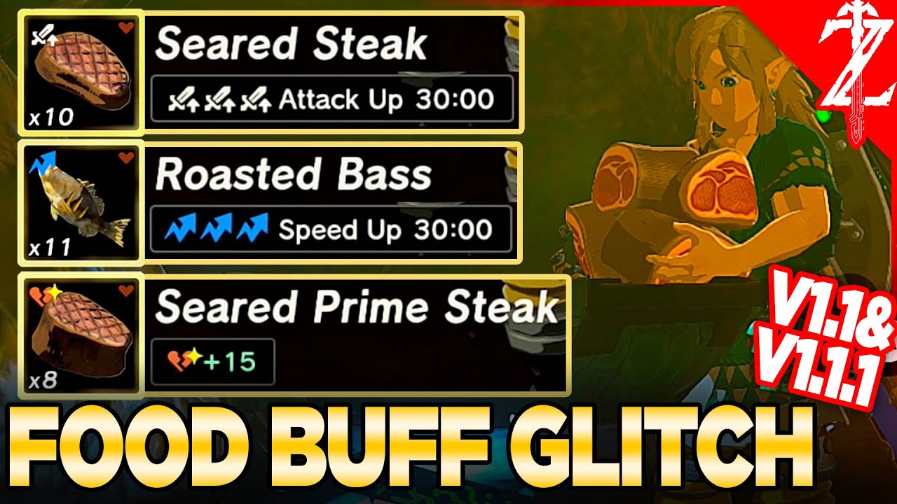 Get OP Food Buffs with Seared Food Buff Glitch (V1.1 & V1.1.1) in Tears of the Kingdom Get OP Food Buffs with Seared Food Buff Glitch (V1.1 & V1.1.1) in Tears of the Kingdom