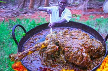 GIANT BEEF LEG DELICIOUS PEPER FRY | Village Healthy Recipe | Village Grandpa Show |