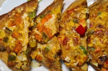 easy and quick breakfast recipe for my toddler | vegetable & eggs coated toast by mommy's world