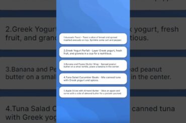 5 Quick and Delicious Healthy Meals under 1 Minute #health #meal #eatforhealth #healthymeals