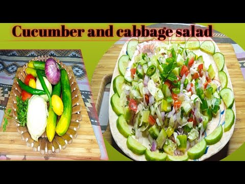 Healthy salad | cucumber and cabbage salad by ug food art Healthy salad | cucumber and cabbage salad by ug food art