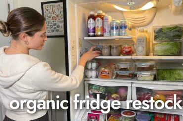 FRIDGE RESTOCK all healthy organic foods| satisfying organizing food prep