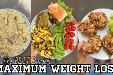 Meals for MAXIMUM Weight Loss / Starch Solution Grocery Haul & the BEST burger recipe ever!!