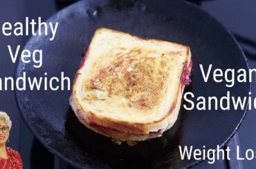 Healthy Veg Sandwich   Vegan Sandwich For Weight Loss   Beetroot Sandwich Recipe   Skinny Recipes