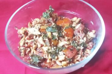 Scrambled Egg Tomato Fenugreek Leaf Bowl/Dinner Recipe/Stir Fry Recipe/Egg Recipe/Tomato Recipe 1518