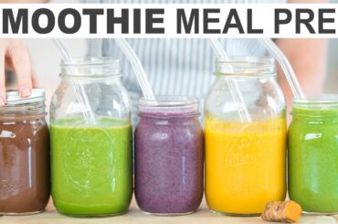MEAL PREP SMOOTHIES | freeze for weeks with freezer packs + healthy breakfast ideas