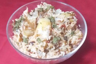 Eggplant Potato Fenugreek Rice Bowl/Dinner Recipe/Eggplant Recipe/Pilaf Recipe/Potato Recipe 1521