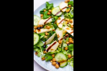 Vegan Healthy Salad Recipe Ideas - Pear Walnut And Chickpea