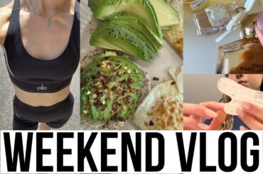 PRODUCTIVE WEEKEND VLOG // target trip, healthy recipes, gua sha routine & more!