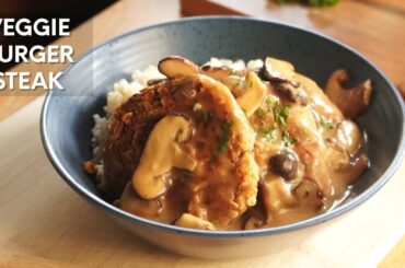 Veggie Burger Steak with Mushroom Gravy Recipe