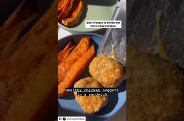 Healthy chicken nuggets sandwich,kids loved it!Recipe video from @rachlmansfield #healthykidslunch