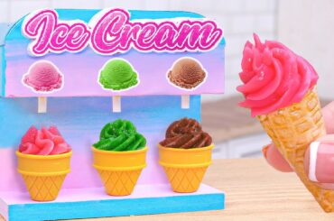 Yummy Miniature Ice Cream Machine for Summer | ASMR Miniature Cooking Ice Cream Cone Recipe