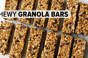 HEALTHY GRANOLA BARS | chewy chocolate chip granola bars + gluten-free!