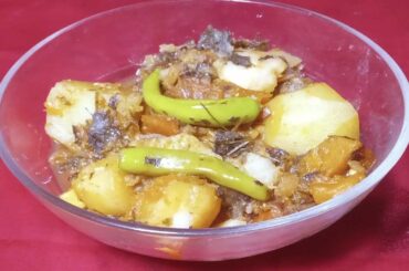 Pumpkin Potato Fenugreek Leaf Fry/Dinner Recipes/Stir Fry Recipes/Pumpkin Recipe/Potato Recipe 1525