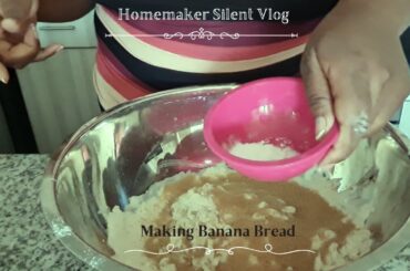 Silent Homemaker Vlog | Making Vegan Banana Bread | Music & ASMR