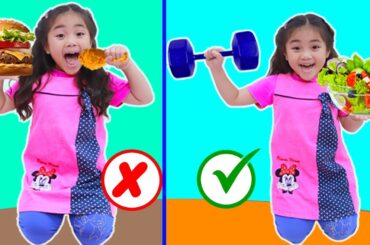 Annie Pretend Play Healthy vs Unhealthy Food | Good Food vs Junk Food For Kids