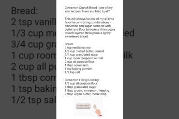 Healthy Cinnamon Crunch Bread | Recipe | #diet #vegan #detox #viral #shortsvideo #shorts