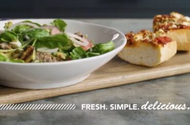 Healthy Grilled Turkey Avocado Salad with Tasty Feta Tomato Bread Easy Meal Prep