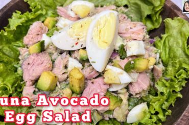 Tuna Avocado Egg Salad | Keto Salad Recipe For Weight Loss | Healthy Low Carb Salad Meal #salad