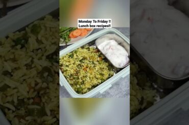 Monday To Friday Healthy Lunch Box Recipes #food #viral #shorts #trendingshorts #ytshorts #tamil