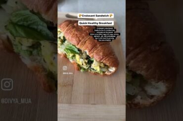 Healthy breakfast on a lazy Sunday #croissantsandwich #eggsandwichrecipe #sundaybreakfast #avocadosa