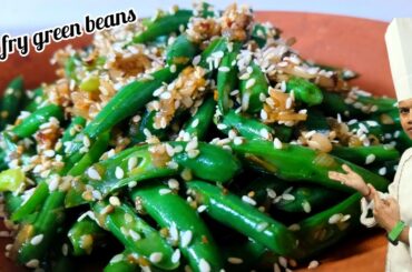 Stir fry green Beans, low calorie, high protein healthy meal by @Mixaromatic