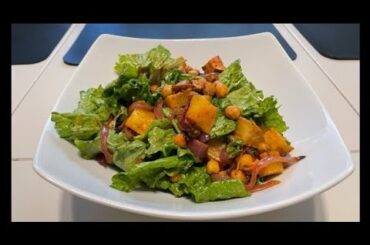 Savory Chickpea and Sweet Potato Salad Recipe With Healthy Homemade Dressing  - Rich in Flavor