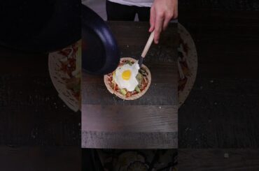 Kimchi, Egg and Avocado Pizza! #shorts #pizza #healthy