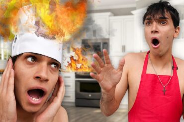 I CAUGHT ON FIRE in a Cooking Challenge!