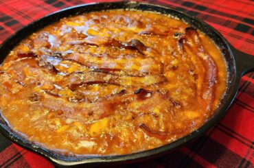 Cowboy Beans with Bacon & Beef - Best Baked Beans EVER - Loaded Baked Beans - The Hillbilly Kitchen