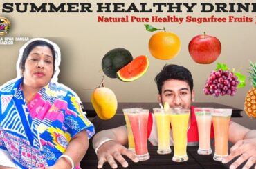 6 Healthy Summer Fruit Juice Recipes|| Drinks|| Sugarfree||Natural Refreshing fruit Juice at home||