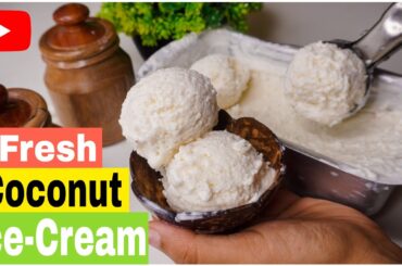 Tender Coconut Ice-cream Recipe | Original and Pure Natural Ice-cream Making Process By Food Code