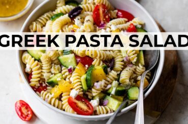 GREEK PASTA SALAD | easy, healthy recipe