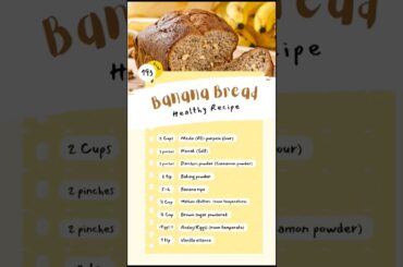 "Quick and healthy: Perfect Banana Bread Recipe!"#food #tips #easy #bananabread #youtube #shorts
