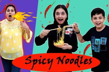 SPICY NOODLES | Family Comedy Eating Challenge | Korean Ramyun | Aayu and Pihu Show