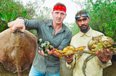 Aboriginal Catch and Cook in West Australia!! Raw Sting Ray Liver!!