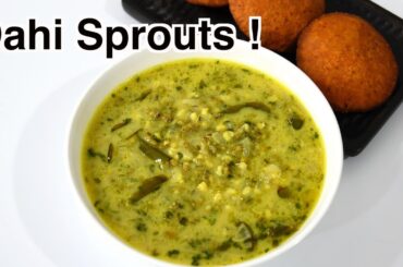 Healthy Dahi Sprouts Curry !! Mung bean sprouts curry recipe
