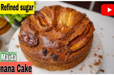 Healthy Whole Wheat Banana Cake | No Refined Sugar, No Maida,No Oil | Banana Cake Recipe by FoodCode