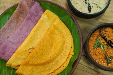 Tasty Breakfast Recipe Carrot Dosa - Beetroot Dosa With Chutney