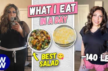 WHAT I EAT IN A DAY ON WW TO LOSE 140 POUNDS - *BEST* SALAD - CHICKEN & LEEK PIE & NEW BED!!