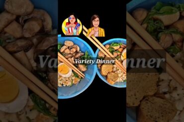 Variety Dinner/ #healthy #pasta#mushroom#egg#spinach #bread#easy#dinner#kids recipes #beginners